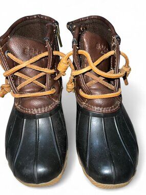 Sperry Youth Girls Black and Brown Winter Boots